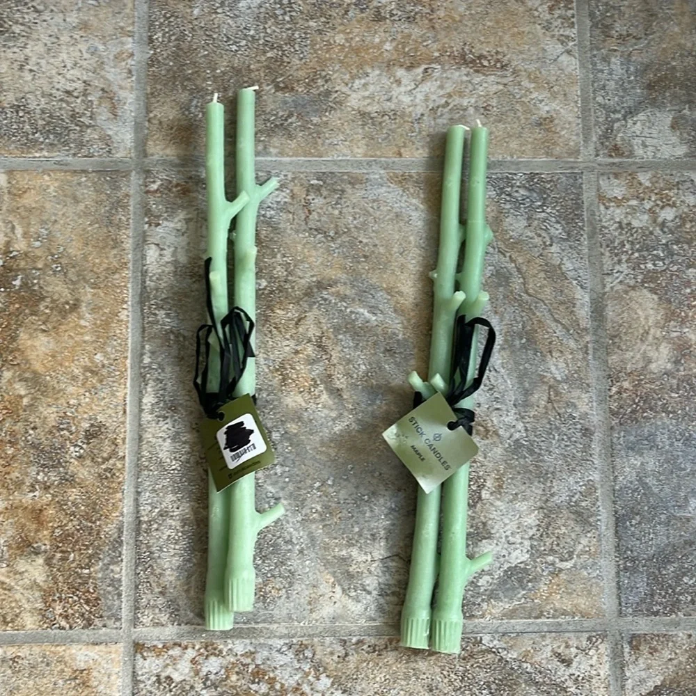 Anthropologie Maple Stick Candle Set of 2 NWT